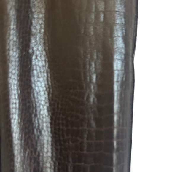 SPANX FAUX LEATHER BROWN CROC SHINE LEGGINGS SIZE SMALL - Picture 11 of 16